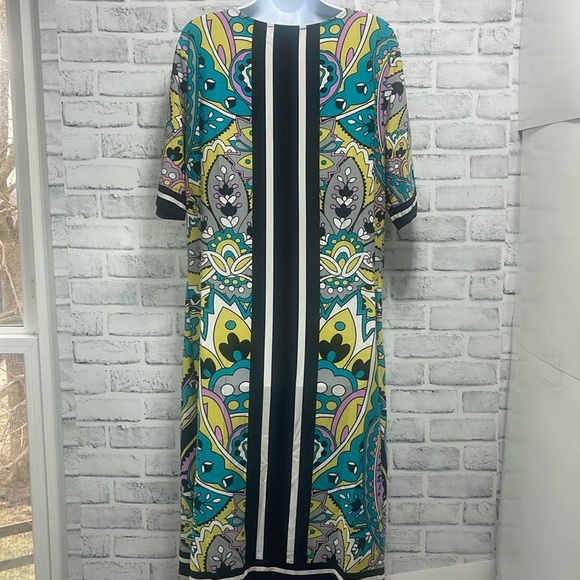 Ashley Stewart Abstract Floral Keyhole Stretch Sheath Dress 20 - Picture 2 of 7